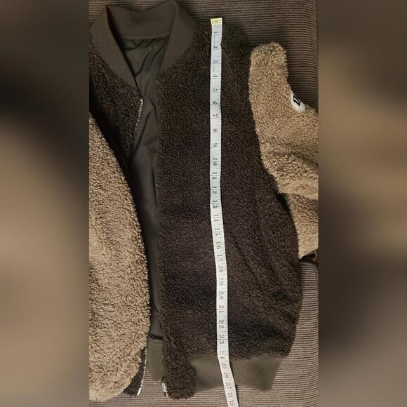 Diesel Reversible Bomber Colorblock Sherpa Teddy Fleece Y2K Streetwear Large - Picture 16 of 16